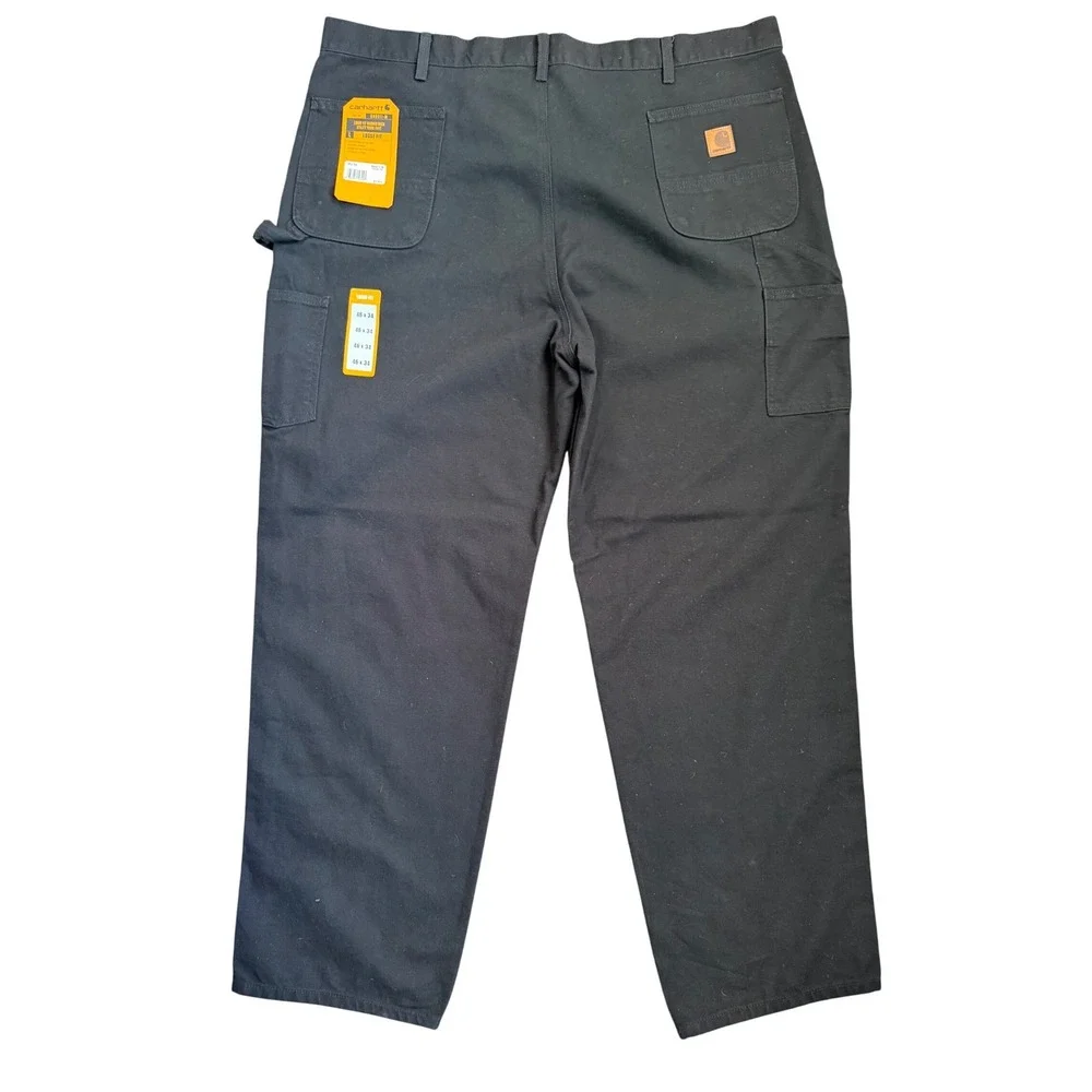 Carhartt B11 Washed Duck Work Pants Mens 46x34 Black Loose Fit Utility NWT